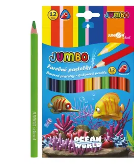 Hračky JUNIOR - Pastelky Ocean World trojhrané JUMBO 12 ks
