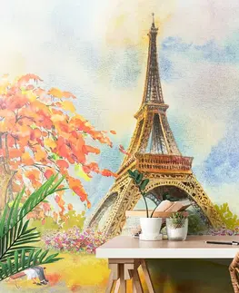 Samolepiace tapety Samolepiaca tapeta Eiffelova veža v pastelových farbách