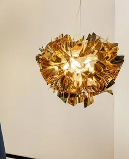 Závesné svietidlá Slamp Slamp Veli dizajnová stropná lampa, Ø 42 cm, zlatá