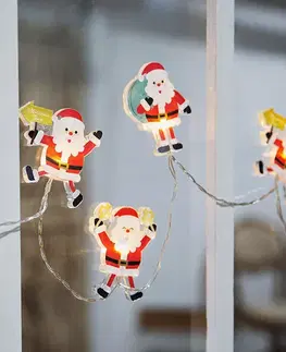 Vianočné dekorácie Solight LED okenná reťaz Santa, 6x LED, prísavná, 120cm, 2x AA