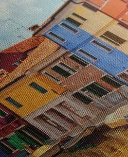 Obrazy mestá Obraz pastelové domčeky v mestečku