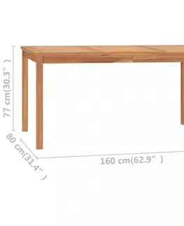 Záhradné stoly Záhradný jedálenský stôl teak Dekorhome 140x80x77 cm