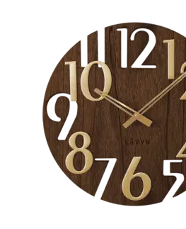 Hodiny Nástenné hodiny Lavvu LCT1011 STYLE Brown Wood, 40cm