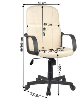 Kancelárske stoličky KONDELA TC3-7741 New kancelárske kreslo s podrúčkami béžová