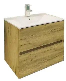 Nábytok do kúpeľne Kúpeľňová zostava Momo D80 zlatý dub