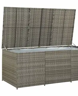 Ratanové Záhradný úložný box 180 x 90 x 75 cm polyratan Čierna