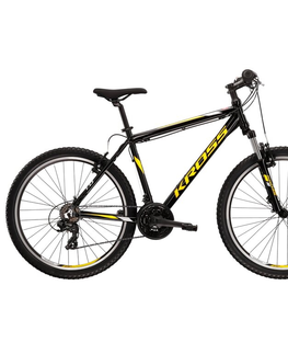 Bicykle Horský bicykel Kross Hexagon 1.0 26" - model 2022 čierna/biela/modrá - XS (14", 145-157 cm)