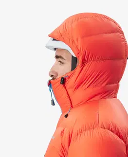 alpinizmus Pánska horolezecká páperová bunda Makalu červená