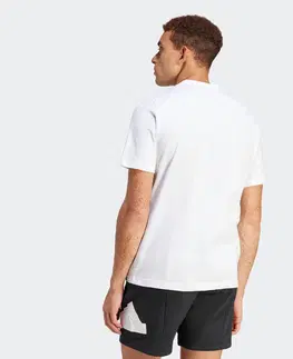 fitnes Pánske tričko na fitnes biele s 3 pásikmi