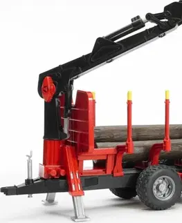 Hračky - dopravné stroje a traktory BRUDER - 02252 Lesný príves s hydraulickou rukou