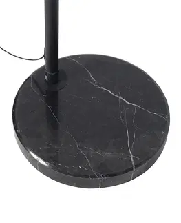 Oblúkové lampy Moderná oblúková lampa čierna s mramorovým podstavcom - XXL