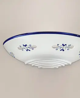Nástenné svietidlá Cremasco Nástenné svetlo Bassano keramika prisadené modré