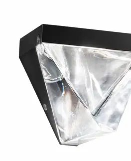 Nástenné svietidlá Fabbian Fabbian Tripla krištáľové nástenné LED antracit