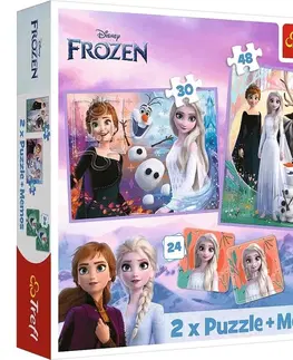 Hračky puzzle TREFL -  Puzzle 2v1 + pexeso - Princezné vo svojej zemi / Disney Frozen 2