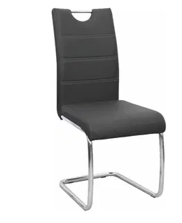 Jedálenské stoličky KONDELA Abira New jedálenská stolička čierna / chróm