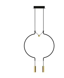 Závesné svietidlá Axo Light Axolight Liaison P2 lampa čierna/zlatá 56 cm