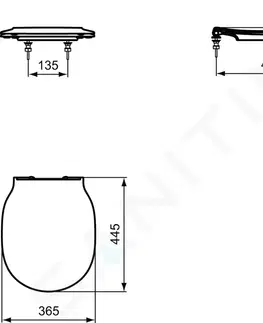 Kúpeľňa IDEAL STANDARD - Connect Air WC doska ultra plochá SoftClose, 365 x 445 x 50 mm, biela E036601