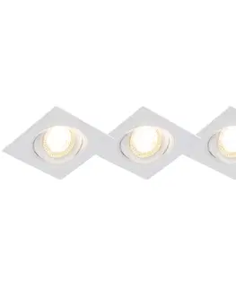 Zapustene svietidla Sada 3 ks zapustených bodových svietidiel biele vrátane LED 3-stupňovo stmievateľné - Miu
