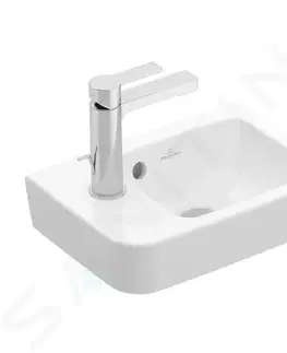 Kúpeľňa VILLEROY & BOCH - O.novo Umývadielko Compact, 360x250 mm, s prepadom, 1 otvor na batériu vľavo, alpská biela 43423601
