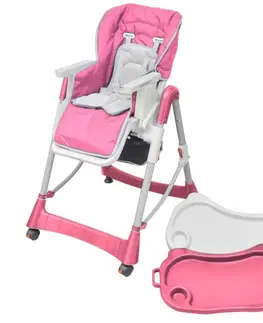 Jedálenské stoličky a kreslá Detská jedálenská stolička Deluxe Dekorhome Ružová