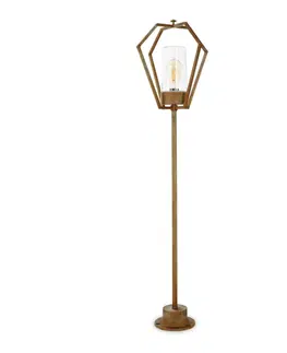Vonkajšie závesné svietidlá Moretti Luce Svetlo Gemstone 3457 starožitná mosadz/číra 118 cm