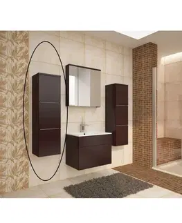 Kúpeľňové skrinky Mason Vysoká skrinka MASON  Tempo Kondela Čierna lesk