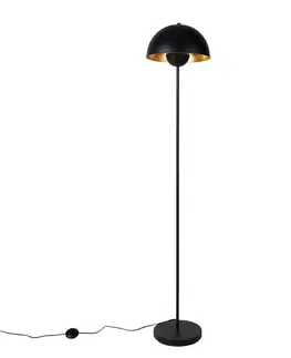 Stojace lampy Inteligentná stojaca lampa čierna so zlatou vrátane Wifi A60 - Magnax