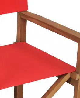 Záhradné kreslá a stoličky Režisérska stolička teakové drevo Dekorhome Sivá