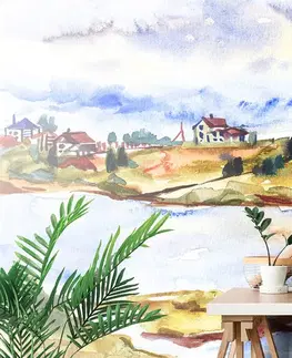 Samolepiace tapety Samolepiaca tapeta akvarelová dedinka