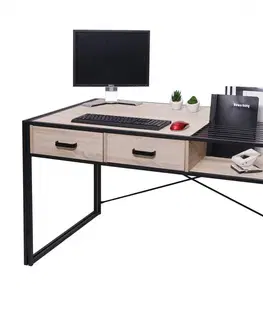 Pracovné stoly Písací stôl s úložným priestorom HWC-H91 Dub