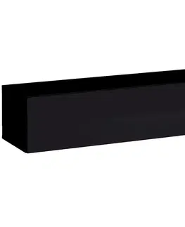 RTV stolíky v podkrovnom štýle TV stolík Závesny Switch SW2 čierna