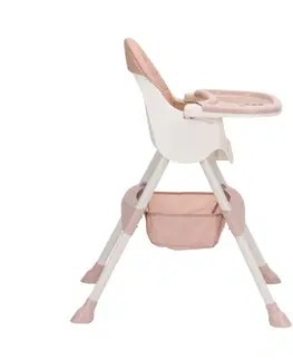 Detské stoly a stoličky Detská jedálenská stolička 2v1, ružová/biela, LADIA