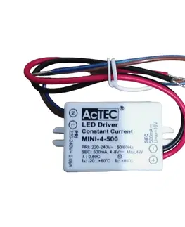 Napájacie zdroje s konštantným prúdom AcTEC AcTEC Mini LED budič CC 500 mA, 4 W, IP65