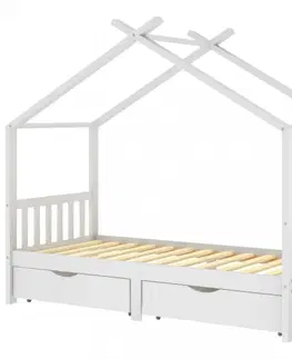 Detské izby Detská posteľ 90x200 borovice Dekorhome Biela