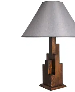 Lampy  Stolná lampa KULE 1xE27/60W/230V šedá/hnedá 