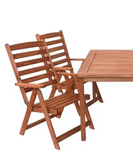 Záhradný a campingový nábytok Kreslo drevené polohovacie SORRENTO