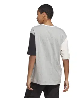 fitnes Dámske tričko Colorblock na fitnes sivé