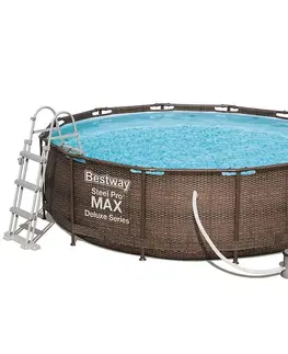 Bazény rámové Bazén rámový s filtráciou 3,66x1m rattan 56709