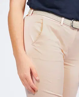 nohavice Dámske golfové nohavice MW500 bledoružové