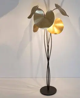 Stojacie lampy Holländer Stropné LED svietidlo Controversia, tienidlo zlaté