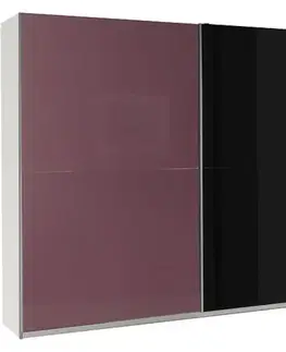 Šatníkové skrine Skriňa Lux 8 fialová lesklá/čierna lesklá 244 cm