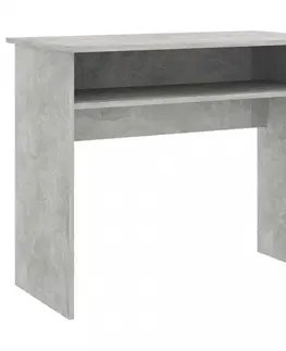 Pracovné stoly Písací stôl s policou 90x50 cm Dekorhome Betón