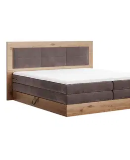 Postele Boxspringová posteľ 180x200, hnedá, RENIZE NEW
