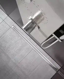 Sprchovacie kúty RAVAK - Zebra Odtokový žľab s mriežkou z nehrdzavejúcej ocele, 750 mm, plast X01433