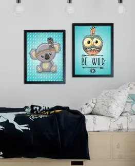 Obrazy do detskej izby Obraz na stenu - Koala na modrom