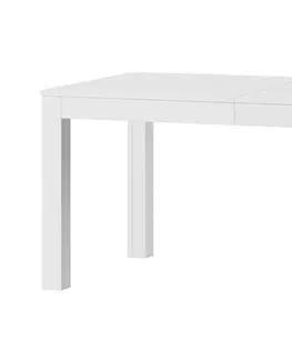 Jedálenské stoly WENY veľký jedálenský stôl rozkladací, biela matná