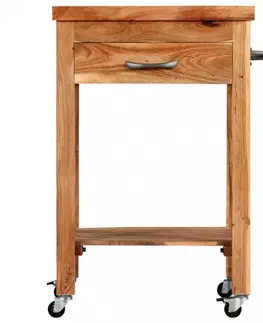 Servírovacie stolíky Kuchynský vozík akáciové drevo Dekorhome