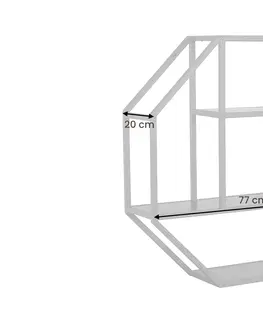 Regály a poličky LuxD Dizajnový nástenný regál Maille 77 cm čierny jaseň