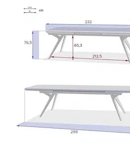 Stolčeky DEOKORK Hliníkový stôl SAN DIEGO 299x100 cm (sivá)