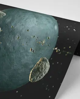 Samolepiace tapety Samolepiaca tapeta meteority v okolí planéty